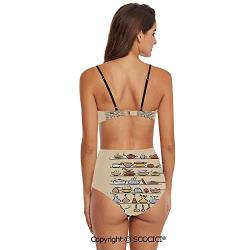SCOCICI Bikini Swimsuit Swimwear Secluded Wooden Cabin in Woods River Waterfall
