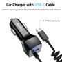 Compatible Samsung Galaxy S10/S10 Plus/S10e/S9/S9 Plus/S8/S8 Plus/Note 10 Plus/10/9/8 Car Charger, USB C Car Charger with USB C Charging Cable for Google Pixel 2/XL, LG G7 G5 Type C Car Charger