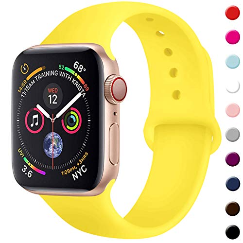TIMTU Sport Band Compatible with Apple Watch Band 40mm 38mm 42mm 44mm, Soft Silicone Strap Replacement for Apple Watch Series 5 4 3 2 1 for Women/Men