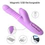 G Spot Vibrator, Fencos USB Charge Vibrating Stimulator Dildo Silicone Waterproof Hand-held Vibrating for Women 360 Degree Dual Motors Sex-Toys, Purple