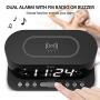 iLuv Wireless Charging Alarm Clock with Qi Certified, 1.2" Jumbo LED Dual alarm Clock , Radio Alarm Clock, FM 10 Preset, USB Charging Alarm Clock, Sleep Timer, 3 Dimmer,100 -240V AC Power