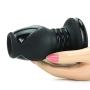 Doc Johnson Platinum Premium Silicone - The Stretch - Hollow Butt Plug - Medium - Black
