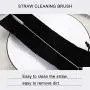 Kitchenware 8 PCS Reusable Silicone Tips Stainless Steel Drinking Straws + 2 PCS Cleaner Brushes Set Kit With Cashmere Bag, 2666mm Kitchen supplies