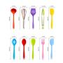 Heat Resistant Silicone Spatulas Silicone Kitchenware Set Cooking Spoon Scraper 10 Piece Set Bake Grill Cooking Tools (Size : Black)