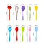 Silicone Kitchenware Set Cooking Spoon Scraper 10 Piece Set Bake Grill Cooking Tools (Size : Red)