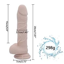 Ultra-long Super Large Realistic Massager With Powerful Suction Cup Handheld Personal Body Massage, Hand-held Full Body Wand Rocking and Flexible Large Soft Curved Silicone Stick Female Toy CHUKRUK092