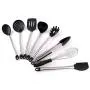 Hjyi Silicone Kitchen tools stainless steel pipe handle silicone kitchenware high temperature silicone kitchenware 8-piece set