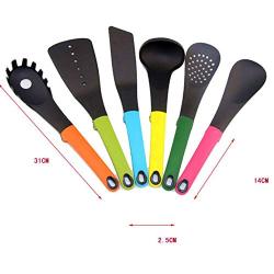 SKYyao Kitchen utensil set Non-stick pot silicone kitchenware nylon cookware set spoon spatula: Silicone + Nylon