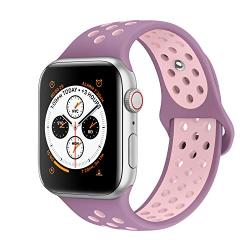 AdMaster Bands Compatible with Apple Watch 38mm 40mm 42mm 44mm,Soft Silicone Replacement Wristband Compatible with iWatch Series 1/2/3/4