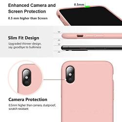 XSHNUO iPhone Xs Silicone Case, Liquid Silicone Gel Rubber Ultra Thin Case with Soft Microfiber Cloth Lining Cushion for Apple iPhone Xs (2018) 5.8 inch (Pink)