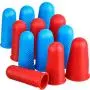 Frienda 12 Pieces Hot Glue Gun Finger Caps Silicone Finger Protectors for Hot Glue Wax Rosin Resin Honey Adhesives Scrapbooking Sewing in 3 Sizes (Blue and Red)