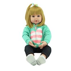 Pinky 22inch 55cm Soft Dolls Reborn Baby Girl Realistic Look Real Newborn Doll Toddler Reborns Silicone Babies Magnetic Mouth Pacifier