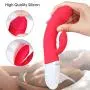 Intelligent Heating G Spot Rabbit Vibrator with Bunny Ears for Clitoris Stimulationm,Waterproof Dildo Vibrator with 8 Powerful Vibrations Dual Motor Clit Stimulator for Women or Couple Fun