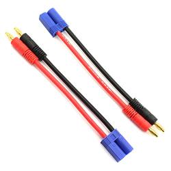 DGZZI 2pcs EC5 Male Connector to 4.0mm Banana Male Plug Lipo Battery Balance Charging Cable 12 AWG Silicone Wire Charger Cable Adapter for RC Helicopter Vehicle Toys 100mm