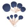 COOK With COLOR 8-Piece Navy Nylon Measuring Cups and Measuring Spoon Set With Rose Gold Copper Handles