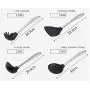 JunbosiKitchenware Silicone Kitchenware Set Stainless Steel Spatula Nonstick Soup Spoon Fishing Fence Cooking Spoon Shovel