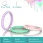 Zollen 12 Packs Silicone Wedding Rings for Women, Thin Braided Rubber Wedding Bands Stackable Ring, Hypoallergenic Silicone