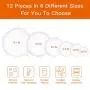 Silicone Stretch Lids,12 Pack Reusable Durable and Expandable Lids to Keep Food Fresh,Fit Various Sizes and Shapes of Containers Food Covers or Bowl Covers,6 Sizes, White