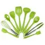 10 Pcs Kitchenware Silicone Heat Resistant Kitchen Cooking Utensils Non-Stick Baking Tool Cooking Tool Sets Green