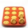 Kitchenware Silicone Cake Mold 12 round round high temperature baking tray Cookie mold baking tool (red)