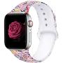 EXCHAR Compatible with Apple Watch Band 40mm 38mm 44mm 42mm Fadeless Pattern Printed Floral Bands Silicone Replacement Band for iWatch Series 5 Series 4/3/2/1 for Women Men