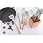 JunbosiKitchen Japanese Style Simple Wind Kitchenware 9 Piece Set Fresh Green Silicone Kitchenware Set Spatula Soup Set