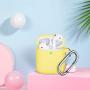 AirPods Case Cover with Keychain, Full Protective Silicone AirPods Accessories Skin Cover for Women Girl with Apple AirPods Wireless Charging Case,Front LED Visible-Yellow