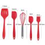 JunbosiKitchenware Food Grade Silicone Kitchenware Set Baking Tools 5 Piece Nonstick Cookware Scraper Sweeper