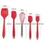 JunbosiKitchenware Food Grade Silicone Kitchenware Set Baking Tools 5 Piece Nonstick Cookware Scraper Sweeper