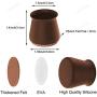 20 PCS Chair Leg Floor Protectors with Anti-Slip Felt Pads, Silicone Chair Leg Caps for All Shape Chairs Legs, Furniture Table Chair Leg Covers for Hardwood Floors, Free Moving for Chair Feet, Brown