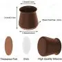 20 PCS Chair Leg Floor Protectors with Anti-Slip Felt Pads, Silicone Chair Leg Caps for All Shape Chairs Legs, Furniture Table Chair Leg Covers for Hardwood Floors, Free Moving for Chair Feet, Brown
