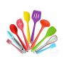 Kitchen Cooking Utensils Set,ATELL 10 Pcs Nonstick Silicone Heat Resistant Kitchenware Silicone Kitchen Spatula Set (Red)