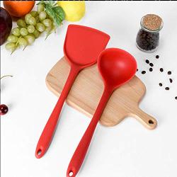 Silicone Kitchenware, 4-Piece Cooking Spoon Shovel Non-Stick Pan, Heat-Resistant, Easy To Clean, Baking Tool Shovel Spoon Set Kitchen Utensils,Red