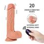 Soft-??ld? Small Size Realistic Silicone Vibrating Toy with 20 Speeds and Strong Suction Cup for Women Wireless Remote Control Rechargeable
