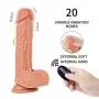 Soft-??ld? Small Size Realistic Silicone Vibrating Toy with 20 Speeds and Strong Suction Cup for Women Wireless Remote Control Rechargeable