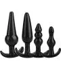 Medical Silicone Trainer Kit,Beginner Set,4pcs/Set Soft Plugs Toys for Women and Men (Black)
