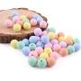 HAO JIE Baby Silicone Teething Beads 15mm(3/5inch) 100pcs DIY Necklace Pacifier Infant Teether Toy BPA Free Toddler Chewable Sensory Beads 6 Kinds of Candy Color