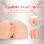 CyberSkin Male Masturbator Perfect Ass with Mega Big Powerful Vibrating Egg, Light, Realistic 3D Lifelike TPE Love Doll Toy Butt Full Size, Vagina Anal 2 Entry, Pussy & Backdoor Stroker, Love Doll