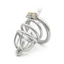 FeiGu Male Stainless Steel Chastity Cage with Catheter Device Fetish Erotic Sex Toys for Men 132 (cage with 45mm Ring)