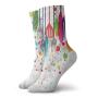Pattern Socks,Socks Colorful Hexagons X Shapes Chevron
