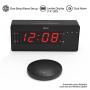 iLuv TimeShaker Boom - (Upgraded) Digital LED Dual Alarm Clock with Wireless 3 Level Intense Vibrating Shaker, Heavy Sleepers, Radio Alarm Clock, USB Charging Port, Dimmer for Kids and Bedroom