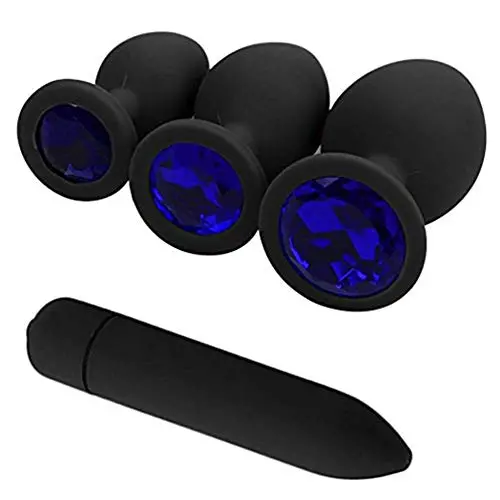 Mayli Silicone Beginner Starter Set Toys with T-bar Base Beginner Anales Trainer Kits 10-Speeds Vibrant Toy for Women, 4Pcs