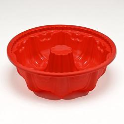 CHICHIC 9.8 Inch Silicone Fluted Bundt Pan Classic Nonstick Flower Cake Pan Mold for Baking Bundt Cake, Pound Cake, Flexible Silicone FDA Certified, BPA Free Professional Bakeware