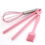 6pcs Silicone Kitchen Cooking Tools Pink kitchenware Durable Cooking Utensils Eco-friendly Kitchen Baking Tools