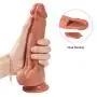 8 Inch Realistic Soft D?`ld?s with Strong Suction Cup-Relaxation Massager Wand Toys-100% Silicone Material