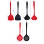 Silicone Kitchen Utensil Set, Kitchenware Cooking Tool Shovel Spoon, Easy To Use and Clean, 3PCS, red