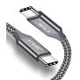 USB C to USB C 60W Fast Charging Cable, JSAUX[2 Pack 6.6ft] USB-C to USB-C Nylon Charger Cord Compatible with Samsung Galaxy Note 10 Plus A80, Google Pixel 2/3/3a/4 XL, iPad pro 2018 and More-Grey