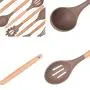 Gwjs Silicone Wood Handle Kitchenware, Non-stick Heat-resistant Cookware Silicone Spatula Set Kitchen Gadget Kitchen Utensils-nine-piece Set 32.5cm(12.8inch)