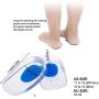 Silicone Gel Heel Cups,Silica Orthotic Gel Pads Cushions Insole for Plantar Fasciitis,Bone Spurs Pain Relief, Sore Heel Pain, Achilles Pain and Foot Care (1 Pair)