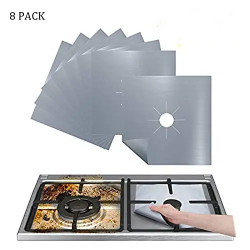 Gas Range Protectors, Cooking Temperature Resistance Protection Clean Mat Accessories, Reusable, Non-Stick, Liners for Kitchen/Cooking,Gray
